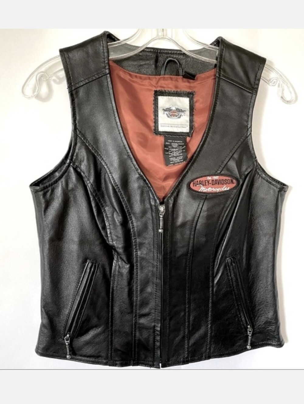 Harley davidson Rare Classic Vintage Vest Genuine Leather Size M